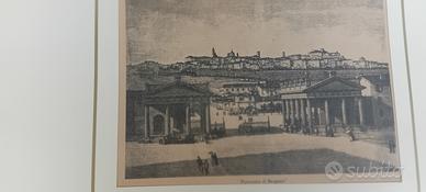 antica stampa di Bergamo rarissima xilografia 