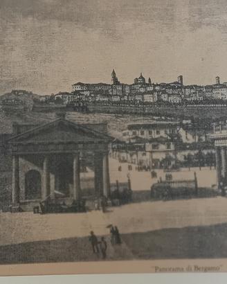 antica stampa di Bergamo rarissima xilografia 