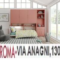 Letto a scomparsa orizzontale singolo rosa-leTTI