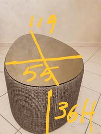 Tavolino da soggiorno o da esterno con ruote