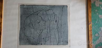 incisione originale "Nudo seduto" Felice Casorati