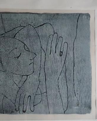 incisione originale "Nudo seduto" Felice Casorati