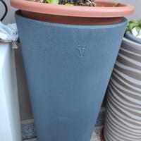 Vaso fioriera Veca antracite grande alto 85 cm