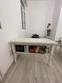 Isola cucina Shabby Chic in Legno con ripiano