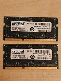 Crucial RAM DDR3 8GB (2x4GB) SODIMM 1600MHz