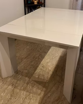 Tavolo consolle allungabile bianco lucido