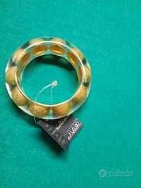 Bracciale artigianale resina e foglia oro 24 kt.