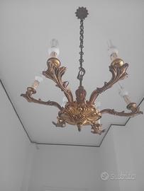 lampadario ottone primi '900