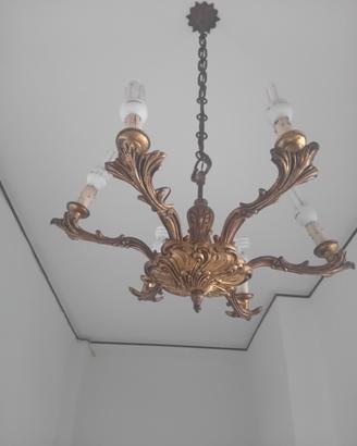 lampadario ottone primi '900