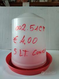 nuovo abbeveratoio in plastica da 5 litri conico