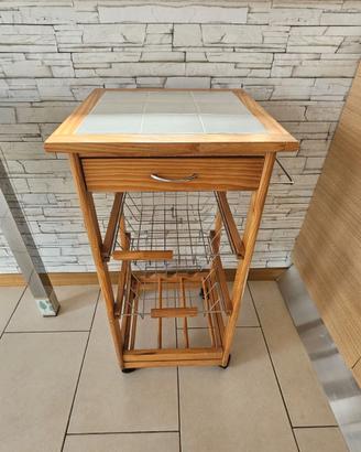 Carrello Salvaspazio Cucina in Legno 37x37