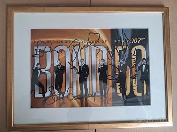 locandina james bond 50anni autografata