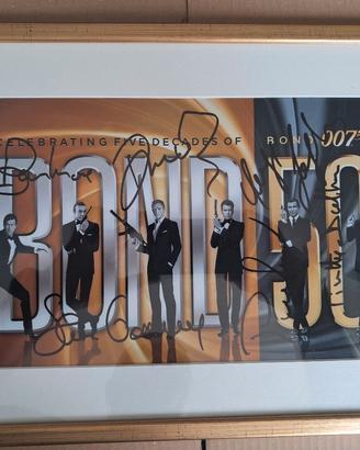 locandina james bond 50anni autografata
