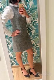 Abito mango grigio elegante nuovo con cartellino