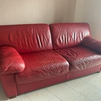 Divano 3 posti in pelle rossa Divani & Divani