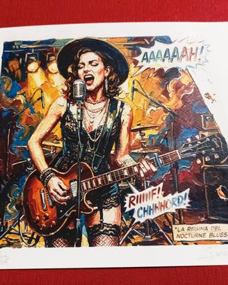 Oil Art  Giclée   La Regina del nocturne Blues