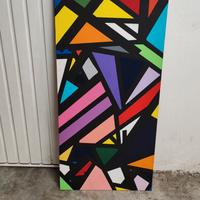 Quadro astratto stile Mondrian 120x60