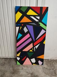 Quadro astratto stile Mondrian 120x60