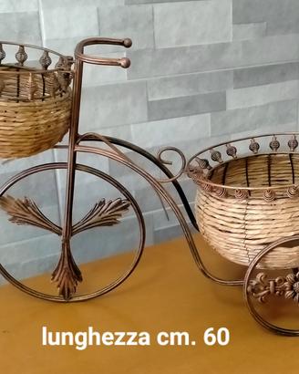 Vintage portavasi vimini/metallo