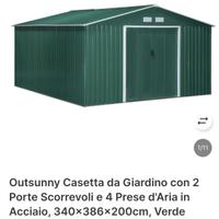 Casetta da Giardino con 2 Porte Scorrevoli