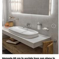 Mensola gedy Colorado cm 60 acciaio e vetro 