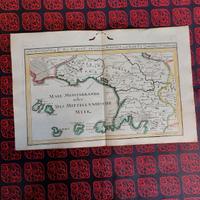 Antica Carta Del Golfo Di Napoli  Gaeta Mappa 1717