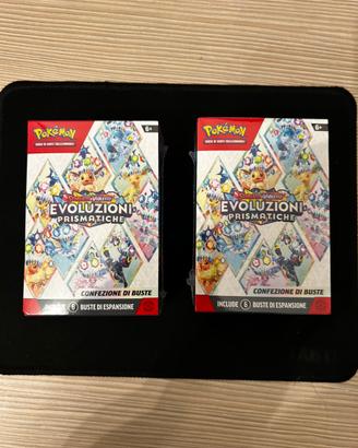 Coppia bundle carte pokemon evoluzioni prismatiche