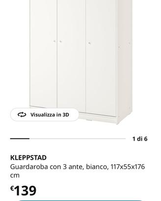 Guardaroba 3 ante bianco 