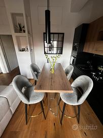 Sedia da bar in velluto Westwing