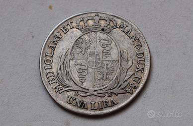 1 LIRA 1784 MILANO E MANTOVA – GIUSEPPE II