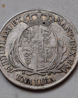 1 LIRA 1784 MILANO E MANTOVA – GIUSEPPE II