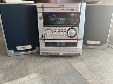 Aiwa sistema hi-fi stereo casse telecomando