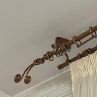 Bastone per tende doppio in ferro battuto