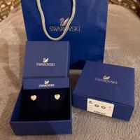 Orecchini a cuore rosa Swarovski