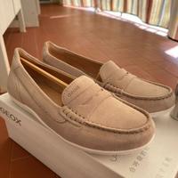 Mocassini GEOX donna in pelle scamosciata beige