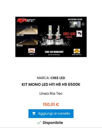 lampadine Led Riatec specifiche per fari lenticola