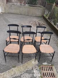 6 SEDIE CHIAVARINE VINTAGE
