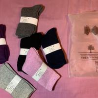 6 paia di calze in caschmere colorate