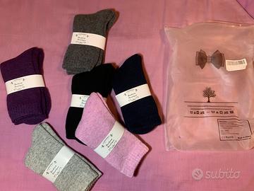 6 paia di calze in caschmere colorate