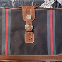 Valigia antica blu horses vintage