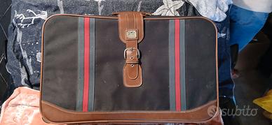 Valigia antica blu horses vintage