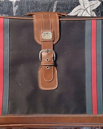 Valigia antica blu horses vintage