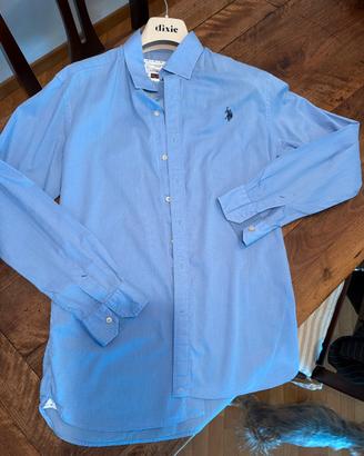 Camicia uomo U.S. Polo azzurra taglia L