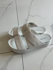 Calvin Klein Jeans Sandali Platform Bianchi Donna