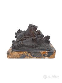 Fermacarte Leone Bronzo Marmo Grand Tour 800