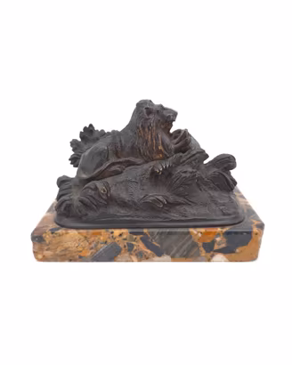 Fermacarte Leone Bronzo Marmo Grand Tour 800