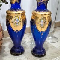 2 vasi Murano class blù oro euro 50 