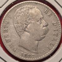 2 Lire 1887 Umberto I Regno d'Italia