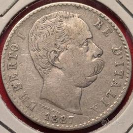 2 Lire 1887 Umberto I Regno d'Italia
