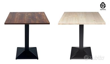 Tavolo 70x70 con top in legno  mod. Clint